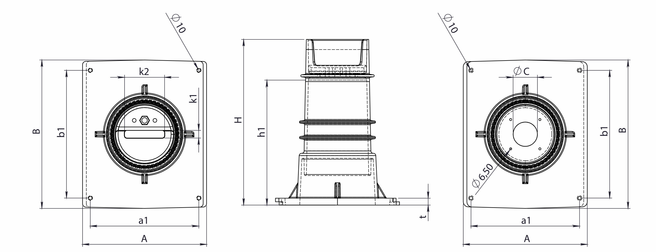 WALL BUSHINGS Technical Drawing